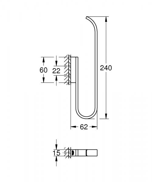 Grohe Selection reserve toiletrulleholder - B&oslash;rstet hard graphite