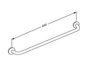 Outlet - Pressalit PLUS h&aring;ndgreb 600 mm - Hvid - 1 stk. tilbage