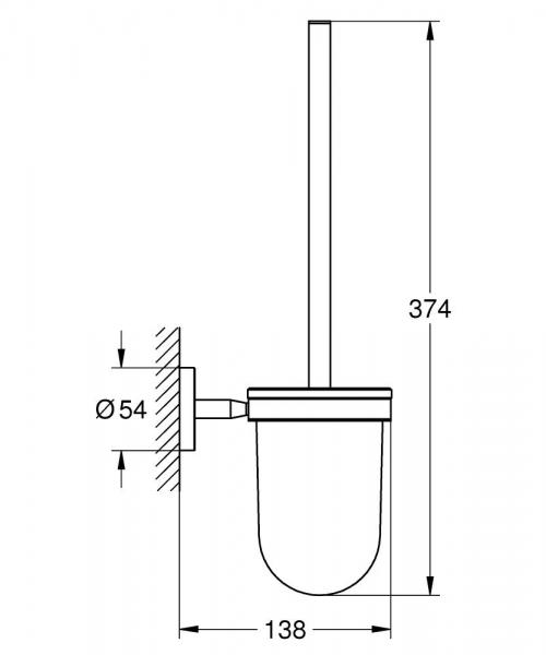 Grohe Bau Cosmopolitan toiletbørste til væg - Krom Grohe Bau Cosmopolitan toiletbørste til væg - Krom