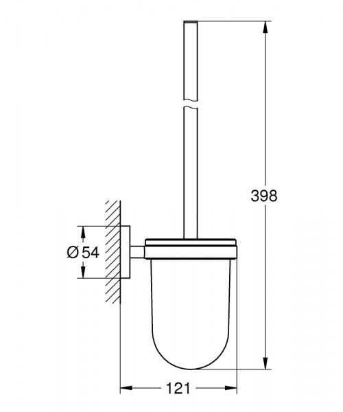 Grohe Essentials toiletb&oslash;rste til v&aelig;g - Krom