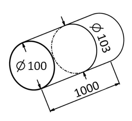 Rund kanalr&oslash;r PVC 1 meter - &Oslash;100 mm