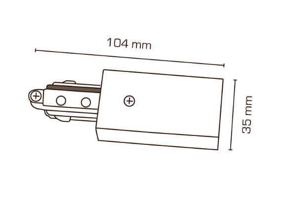 Scan Products Mita 1F tilslutning - H&oslash;jre - Hvid