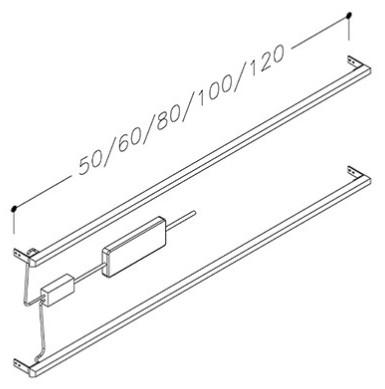 Str&oslash;mberg LED-belysning til skuffer - 1200mm