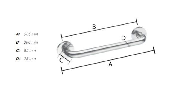 Smedbo Living rund badekarsgreb - Krom - 30 cm Smedbo Living rund badekarsgreb - Krom - 30 cm