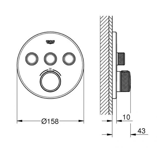 Grohe SmartControl komplet brusesystem m/SmartActive hovedbruser til indbygning - Børstet Hard Graphite Grohe SmartControl komplet brusesystem m/SmartActive hovedbruser til indbygning - Børstet Hard Graphite