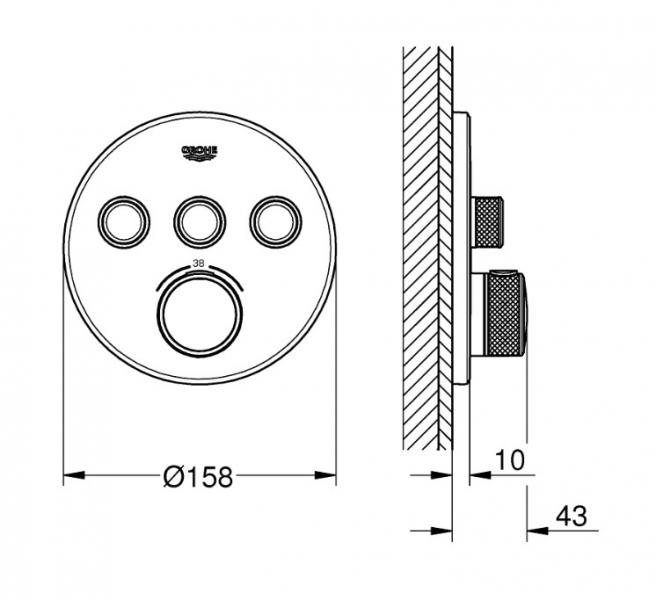 Grohe SmartControl komplet brusesystem med SmartActive brus til indbygning - Supersteel Grohe SmartControl komplet brusesystem med SmartActive brus til indbygning - Supersteel