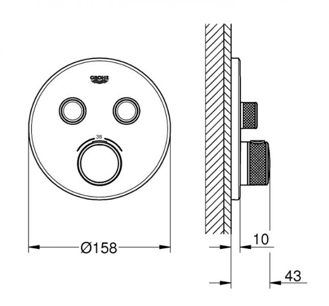 Grohe komplet indbygningspakke til badekar inkl/termostat og SmartActive - Børstet Cool Sunrise Grohe komplet indbygningspakke til badekar inkl/termostat og SmartActive - Børstet Cool Sunrise