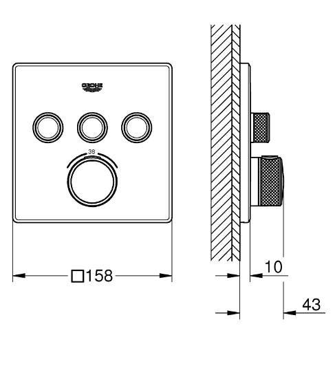 Grohe Cube SmartControl 310 komplet brusesystem m/SmartActive brus til indbygning - Børstet warm sunset Grohe Cube SmartControl 310 komplet brusesystem m/SmartActive brus til indbygning - Børstet warm sunset