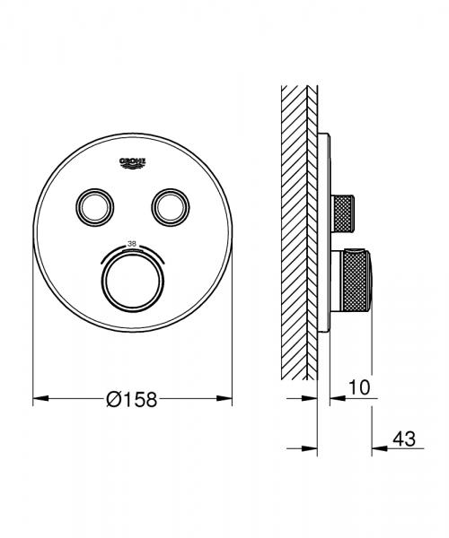 Grohe Essence komplet indbygningspakke m/SmartActive til badekar - Børstet hard graphite Grohe Essence komplet indbygningspakke m/SmartActive til badekar - Børstet hard graphite