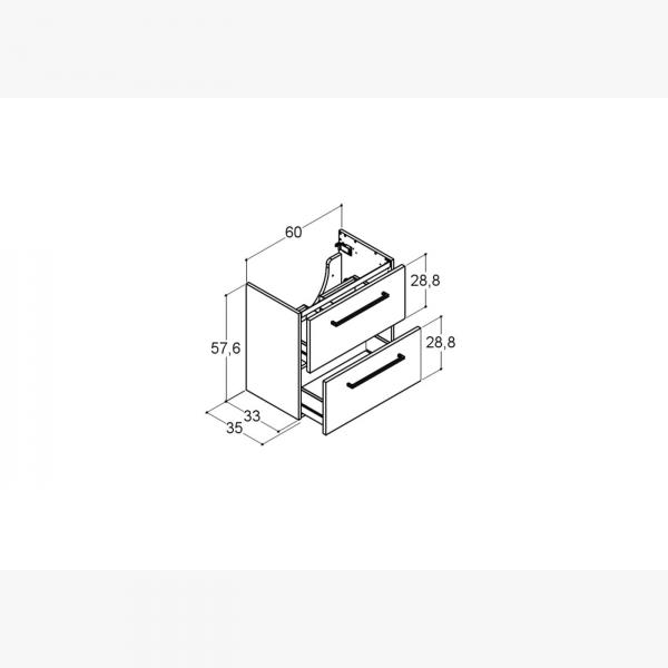 Dansani Mido+ 60 underskab m/skuffer - Hvid mat Dansani Mido+ 60 underskab m/skuffer - Hvid mat
