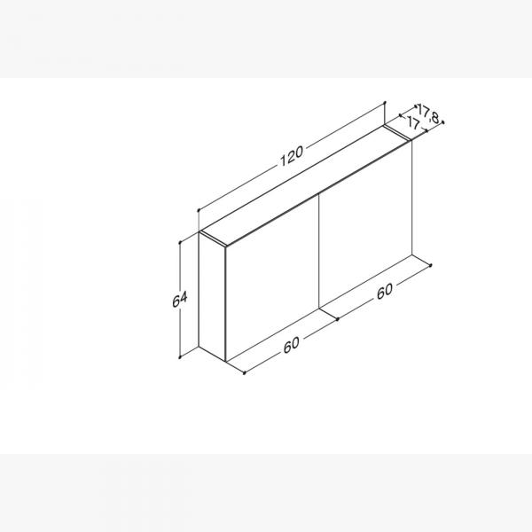 Dansani Mido+ Select 120 spejlskab - Varm eg Dansani Mido+ Select 120 spejlskab - Varm eg