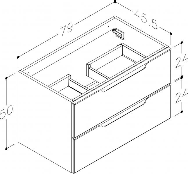 Str&oslash;mberg Wood 80 vaskeskab - Mat hvid