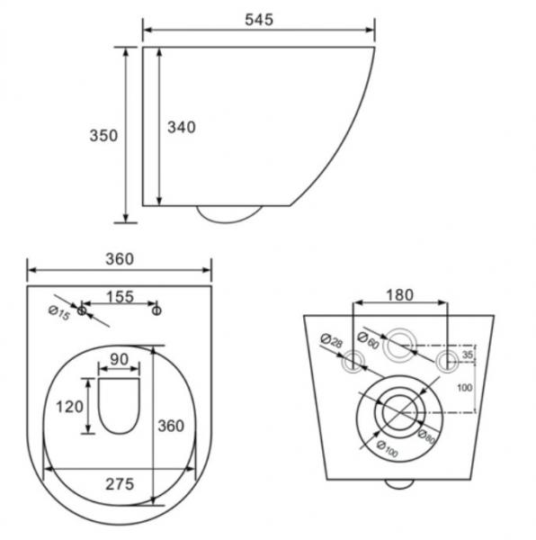Lavabo Studio RIMless toiletpakke inkl. sæde m/soft-close, cisterne og kobber betjening Lavabo Studio RIMless toiletpakke inkl. sæde m/soft-close, cisterne og kobber betjening