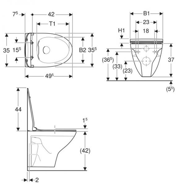 If&ouml; Spira Classic Rimless toiletpakke inkl. s&aelig;de m/Softclose, cisterne og betjening i hvid