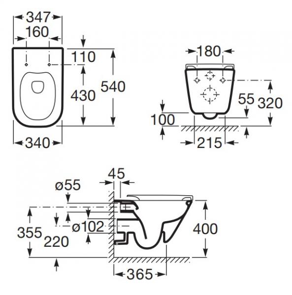 Laufen Roca Gap RIMless toiletpakke inkl. s&aelig;de m/softclose, cisterne og hvid betjening