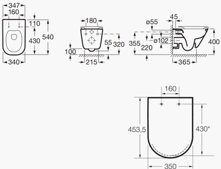 Laufen Roca Gap RIMless toiletpakke inkl. s&aelig;de m/soft-close, mellem cisterne og hvid betjening