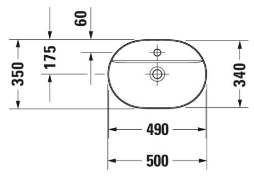 Duravit Luv 50 fritst&aring;ende bowlevask - 1 hanehul - Mat hvid