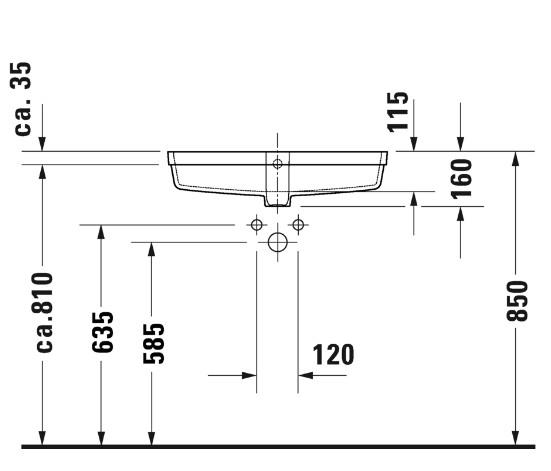 Duravit Vero Air 60 h&aring;ndvask t/underlimning - Uden hanehul