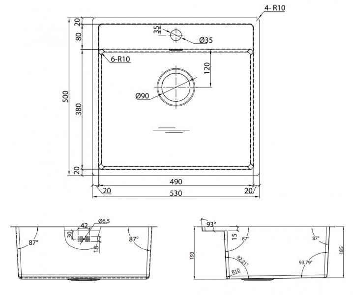 Lavabo Nexus 60 k&oslash;kkenvask m/Grohe Eurosmart New k&oslash;kkenarmatur