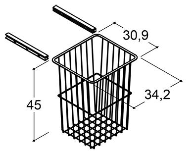 Dansani Mido trådkurv til 40cm højskab Dansani Mido trådkurv til 40cm højskab