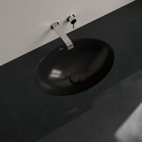 V&B Loop&Friends 48 h&aring;ndvask t/underlimning - Med overl&oslash;b - Ebony - Ceramic+