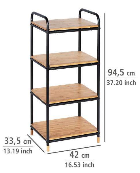 Wenko Loft stor reol - Sort/bambus Wenko Loft stor reol - Sort/bambus