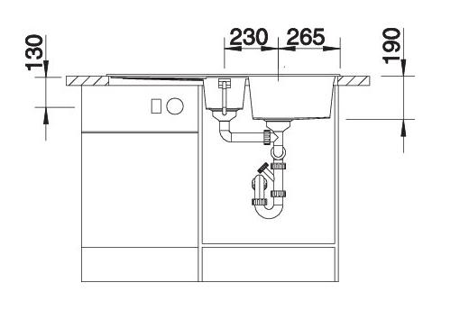 Blanco Metra 6S UX k&oslash;kkenvask - Vulkangr&aring;