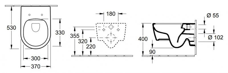 Villeroy & Boch Avento Rimless væghængt toilet inkl. sæde - Hvid Villeroy & Boch Avento Rimless væghængt toilet inkl. sæde - Hvid