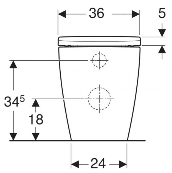 Geberit iCon back-to-wall gulvst&aring;ende toilet inkl. s&aelig;de - Mat hvid