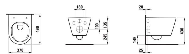 Kartell by Laufen RIMless kompakt væghængt toilet - Mat sort Kartell by Laufen RIMless kompakt væghængt toilet - Mat sort