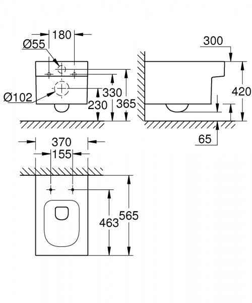 Grohe Cube væghængt toilet m/ rimless og PureGuard Grohe Cube væghængt toilet m/ rimless og PureGuard