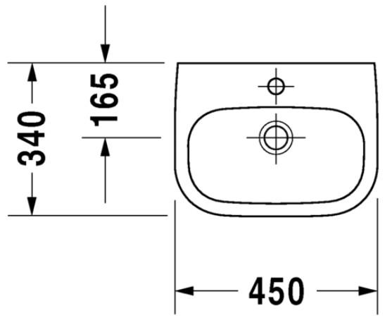 Duravit D-Code 45 h&aring;ndvask t/v&aelig;g