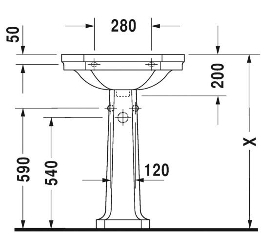 Duravit 1930 60 håndvask t/væg Duravit 1930 60 håndvask t/væg