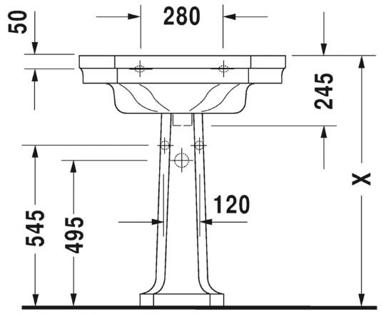 Duravit 1930 70 h&aring;ndvask t/v&aelig;g
