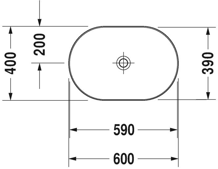 Duravit Luv 60 fritst&aring;ende bowlevask - Uden hanehul - Wondergliss