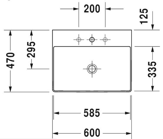 Duravit DuraSquare h&aring;ndvask  - 60 cm