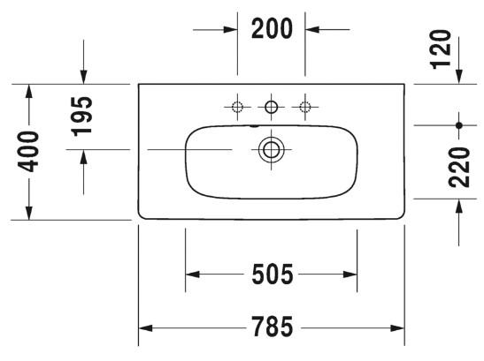Duravit DuraStyle compact 78 m&oslash;belvask