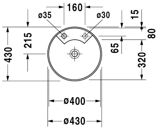 Duravit Architec Ø40 håndvask t/underlimning - Uden overløb Duravit Architec Ø40 håndvask t/underlimning - Uden overløb