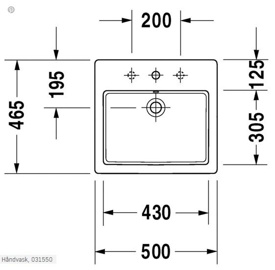 Duravit Vero 50 håndvask t/ nedfældning Duravit Vero 50 håndvask t/ nedfældning