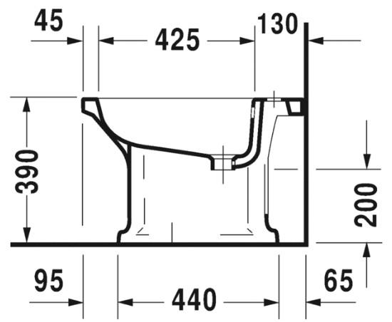 Duravit 1930 gulvstående bidet - 1 hanehul Duravit 1930 gulvstående bidet - 1 hanehul