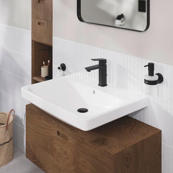 Grohe Cubeo M håndvaskarmatur m/løft-op bundventil - Mat sort Grohe Cubeo M håndvaskarmatur m/løft-op bundventil - Mat sort
