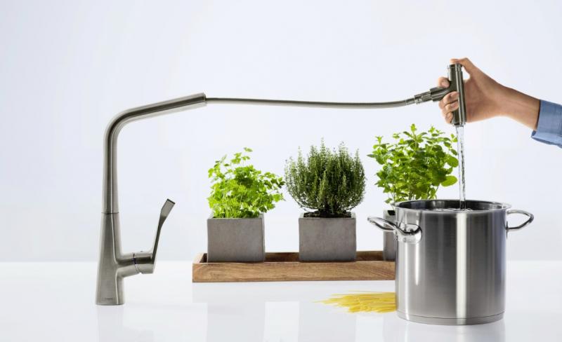 Hansgrohe Metris Select 320 k&oslash;kkenarmatur m/udtr&aelig;k - Krom