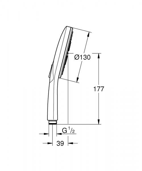 Grohe Rainshower SmartActive h&aring;ndbruser - 3 spray - Krom