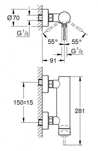 Grohe Rainshower SmartActive komplet brusesystem - 900 mm - Supersteel
