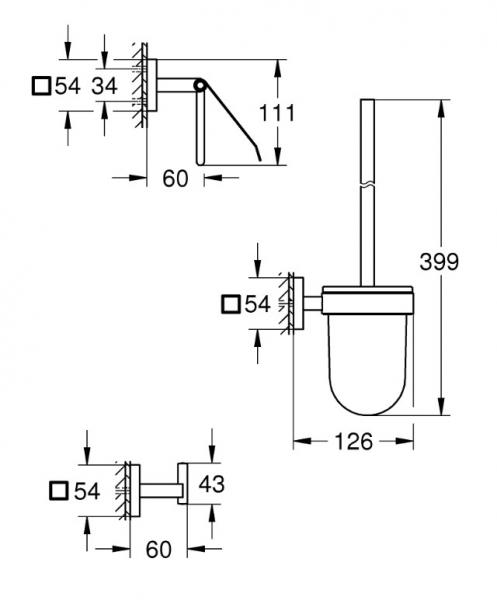 Grohe Start Cube tilbehørssæt 3 i 1 - Krom Grohe Start Cube tilbehørssæt 3 i 1 - Krom