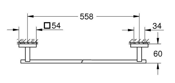 Grohe Start Cube h&aring;ndkl&aelig;destang - 600 mm - Krom