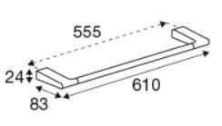 Pressalit Style h&aring;ndkl&aelig;destang 610 mm - Krom