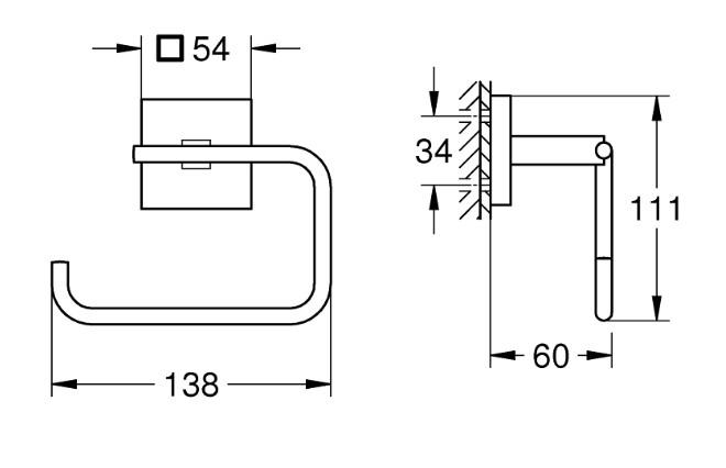 Grohe Start Cube toiletpapirholder - Supersteel Grohe Start Cube toiletpapirholder - Supersteel