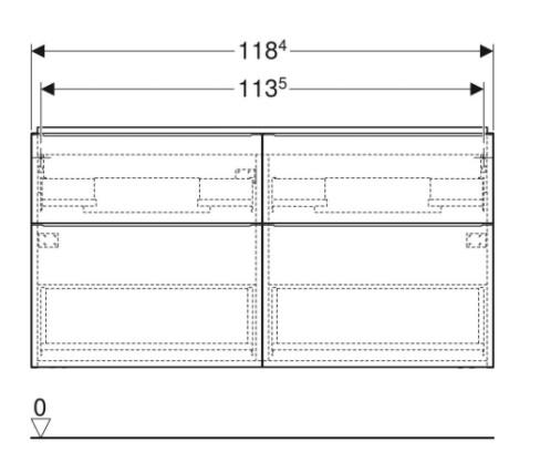 Geberit Icon underskab 119 cm -  Hvid h&oslash;jglans