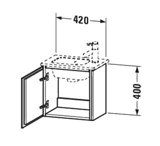 Duravit L-Cube 42 mini underskab m/h&oslash;jreh&aelig;ngslet l&aring;ge - Hvid h&oslash;jglans